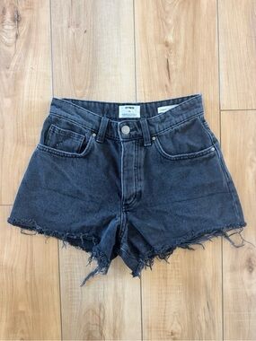 Cotton On Black Denim Original Cutoff Shorts Size 24 High Rise Distressed